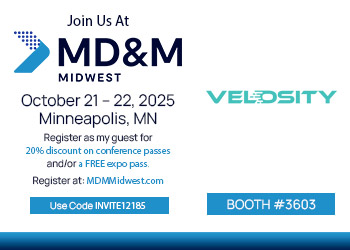 VelosityMed's tweet photo. We’re headed to MD&amp;M Midwest Oct 21–22! Stop by Booth 3603 to connect with the Velosity team.
🎟️ Grab your free expo pass here: https://t.co/0R5FFjKa3G https://t.co/5yieHesknL