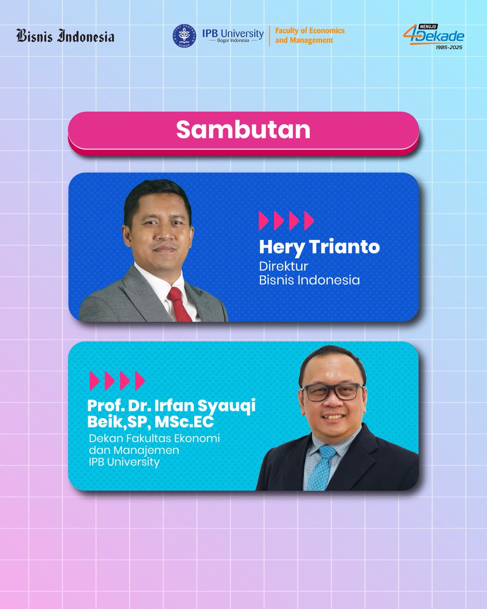 Bisniscom's tweet image. Bisnis Indonesia Goes to Campus
 #TheFutureisYours

Bisnis Indonesia bekerja sama dengan Fakultas Ekonomi dan Manajemen (FEM) IPB University akan menyelenggarakan kegiatan Goes to Campus sebagai ruang diskusi akademik dan praktis mengenai dinamika bisnis, ekonomi, serta inovasi