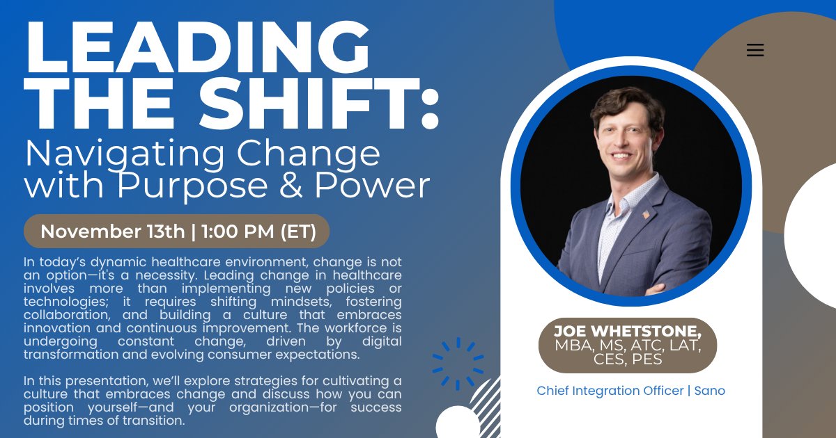 Explore strategies for cultivating a culture that embraces change during our November webinar!

Join us November 13th for a discussion on how you can position yourself &amp; your organization for success during times of transition.

Registration info has been sent to active members.