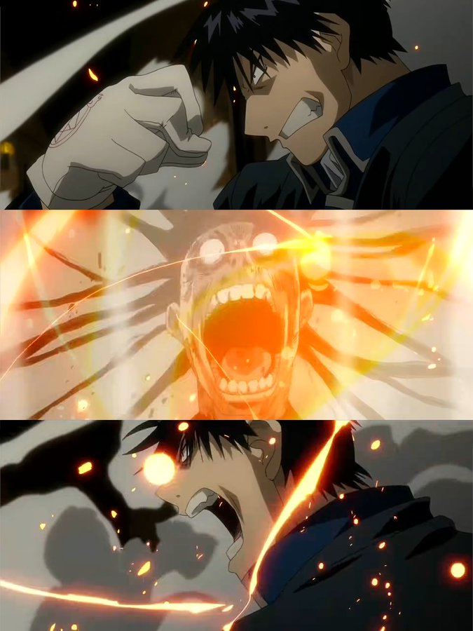 FMAPerfectShots's tweet image. Roy Mustang vs Envy 🔥