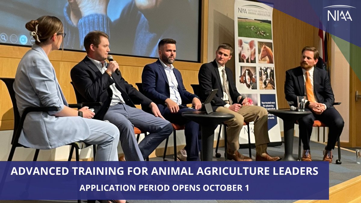 The Advanced Training for Animal Agriculture Leaders application and nomination period begins TODAY - October 1. Apply for this experiential learning program that is uniquely designed for each Cohort.
Learn more about the program here. >> animalagriculture.org/leadership-pro…
