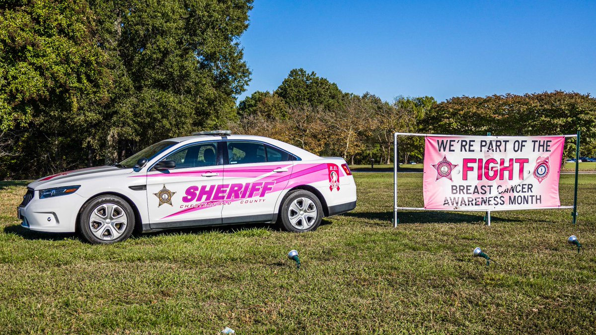 CCSOVA's tweet photo. Each October, the Chesterfield Sheriff’s Office joins millions across the nation in the fight against breast cancer. This cause is deeply personal, touching both our Sheriff’s Office family and many in our community. #BreastCancerAwareness #OneTeam #OneFight https://t.co/IFyFqfSHxn