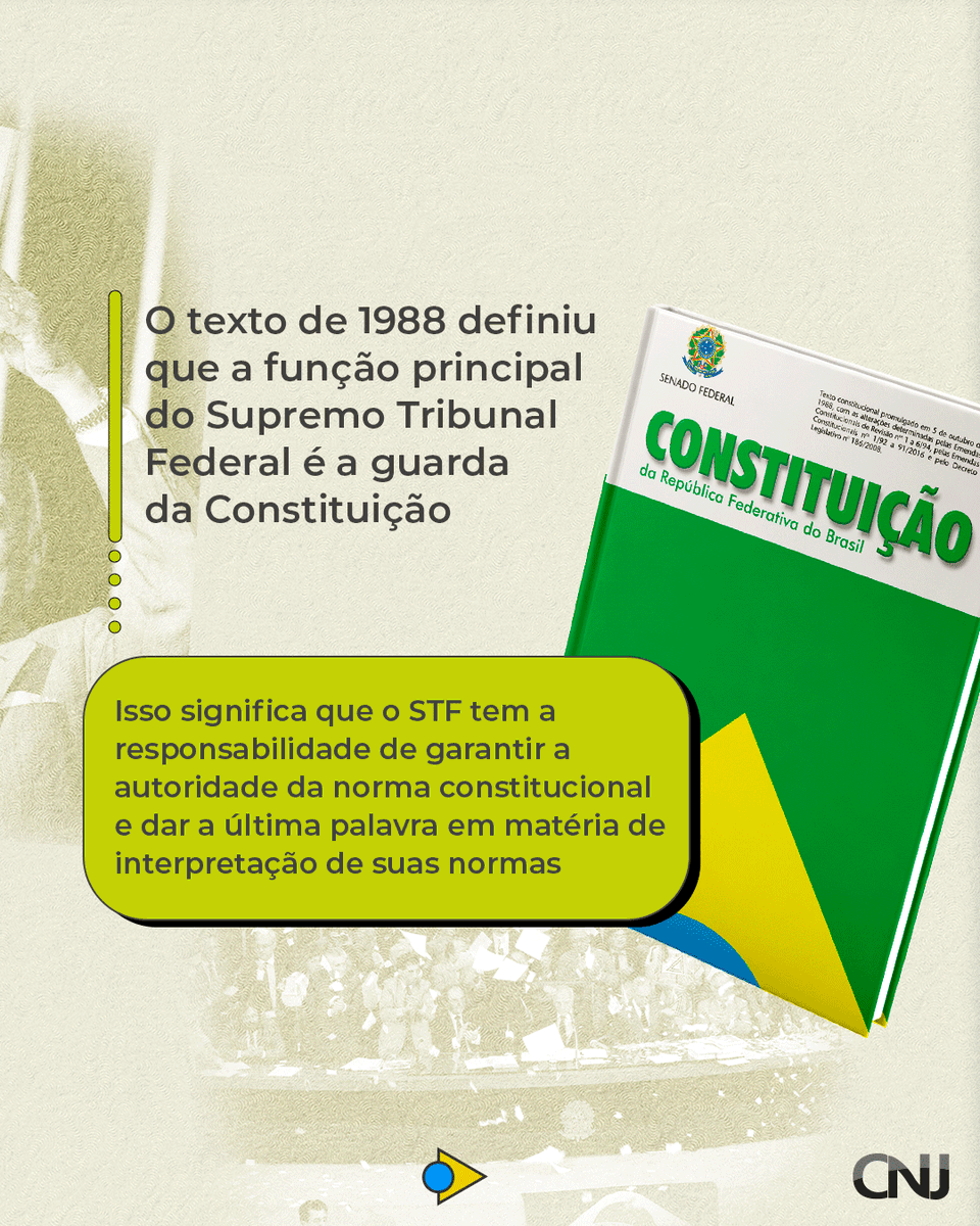 CNJ_oficial's tweet photo. ⚖️📜 Viva a democracia, a Justiça e a Constituição!
🙌 Em 1988, o Brasil conquistou uma nova Justiça, que é independente, democrática e acessível.
O STF protege a Constituição e o CNJ garante que ela chegue a todos.
#37AnosdaConstituição #CF88 #JustiçaSoberana https://t.co/GKR3R5PN7o
