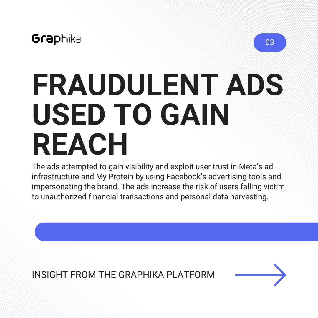 Graphika_NYC's tweet image. Scam Alert: Coordinated FB pages are impersonating My Protein, running fake ads that steal personal &amp;amp; payment info via fraudulent e-commerce sites.

Learn about the actors, behaviors, and signals behind this scam. Read more: buff.ly/3EDxqrL