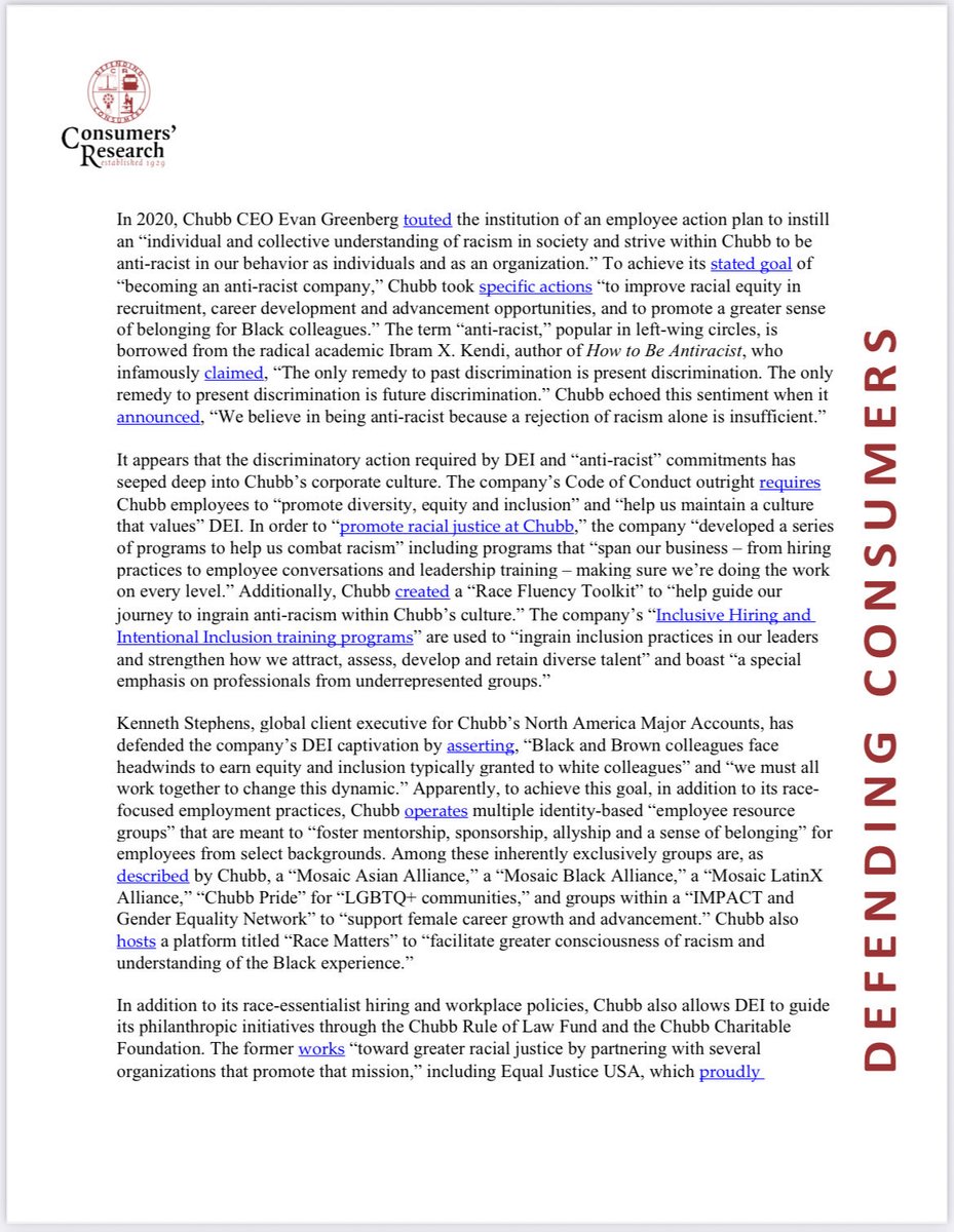 WillHild's tweet image. That's why we're sending a letter to @AGPamBondi at @TheJusticeDept and @SecScottBessent at @USTreasury calling for an investigation into @Chubb for potential violations of President Trump's Executive Orders and anti-discrimination laws.

WokeChubb.com