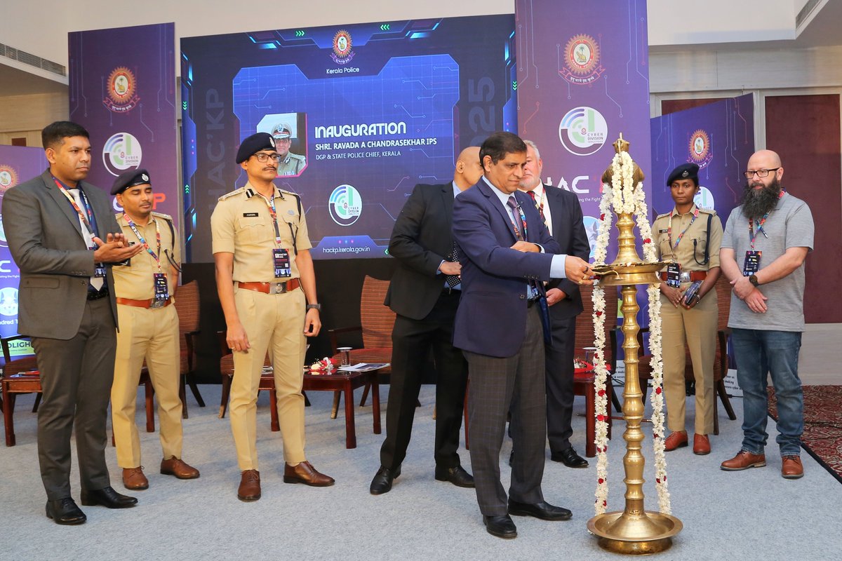 DomeHacKP's tweet photo. Kerala Police International Hackathon – Hac’KP 2025 inaugurated today at Taj Vivanta, Kochi by Sri. Ravada A. Chandrasekhar IPS, DGP &amp; State Police Chief. Over  the next 4 days, innovators will build solutions to fight cyber threats &amp; online harm. #HACKP2025 #KeralaPolice https://t.co/WprDodPtkO