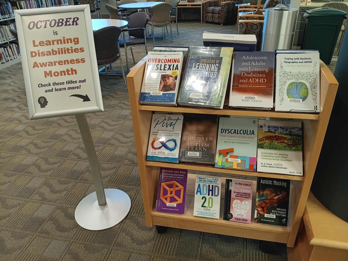 KetColLib's tweet image. October is Learning Disabilities Awareness month. Learn more about neurodiversity with our Books & Media of the month collection! @KettCollege #learningdisabilities #learningdifferences #learningdisabilityawareness #learningdifficulties #LearningDisorders