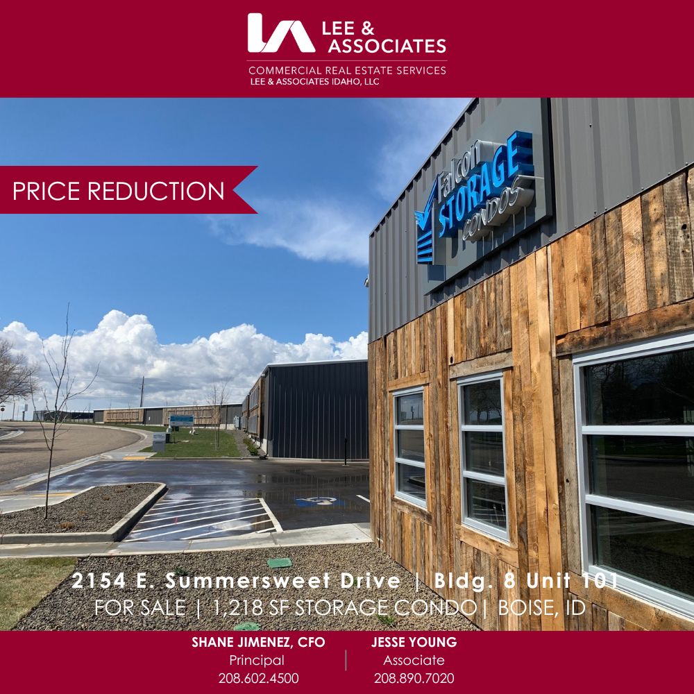 For Sale | 1,218 SF Storage Condo | Boise, ID #cre #realestate #sale #storage #storagecondo #commercialrealestate #leeassociates #Commercialrealestatebrokersboise #realestateinvestor

Please visit: monkeylink.co/1c3db7