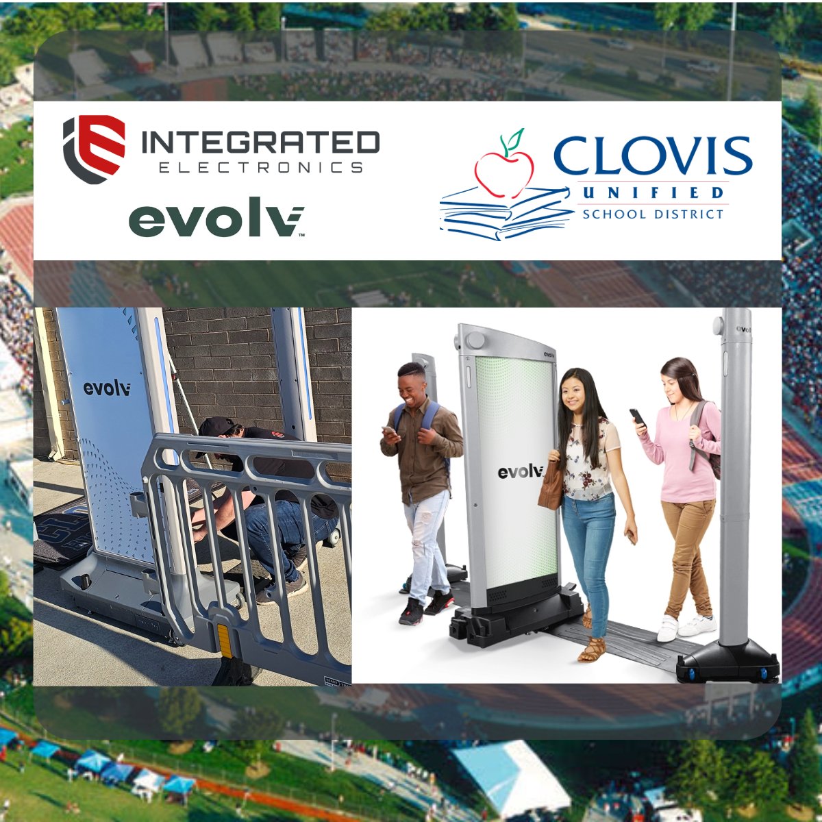 IntegElec's tweet image. Our Integrated Electronics team is thrilled to partner with Clovis Unified &amp;amp; Evolv for next-level safety! ⚡ Featured in the news, we&apos;re pumped to create a secure environment for students &amp;amp; fans. 

Watch:
hubs.li/Q03LBVsB0

Read more:
hubs.li/Q03LBTLY0