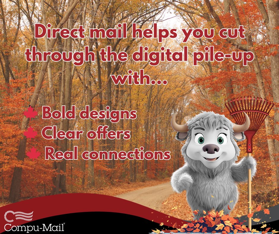 CompuMailLLC's tweet image. 🍂 Hello, October! 🍂
Just like raking leaves clears the yard, a fresh month is the perfect time to clear the clutter from your marketing strategy. ✨

Let’s rake in results this season. 💡

#HelloOctober #FallMarketing #DirectMailSuccess #CompuMail