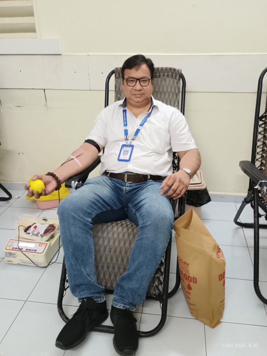 Third one in 2025!

Message for those who wish to donate but hesitant due to some unknown fear: 

Blood donation will not cause any harm to you. You will get self satisfaction as a human as your donation may help someone in the way that cannot be bought by money.
#BloodDonation