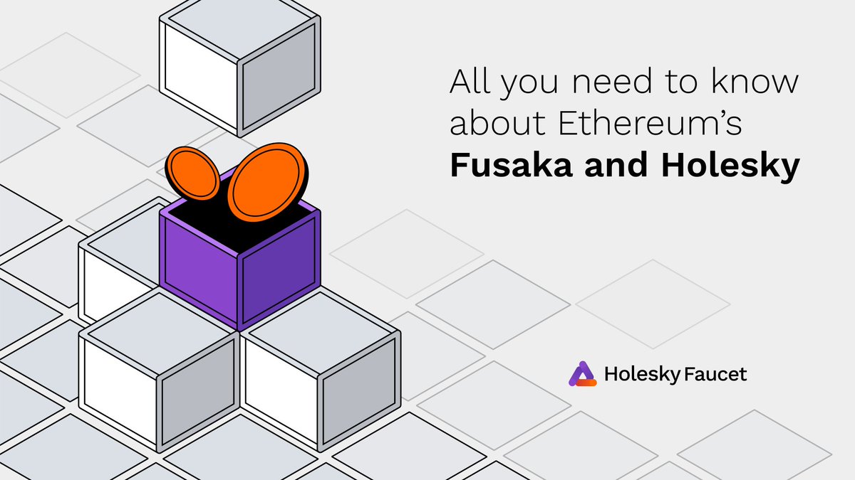 l2faucet's tweet image. Fusaka is activating on Ethereum testnets. Here’s what you need to know about the upgrade, Holesky’s timeline, and what it means for L2 Faucet support.

Fusaka activation:
✦ Holesky: Oct 1, 2025 (slot 5,283,840)
✦ Sepolia: Oct 14, 2025
✦ Hoodi: Oct 28, 2025