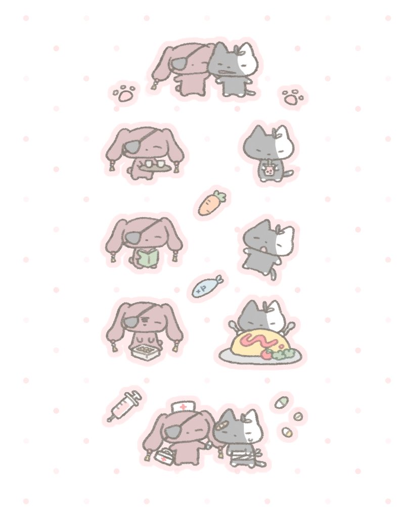 급하게그렸던…🐰🐱