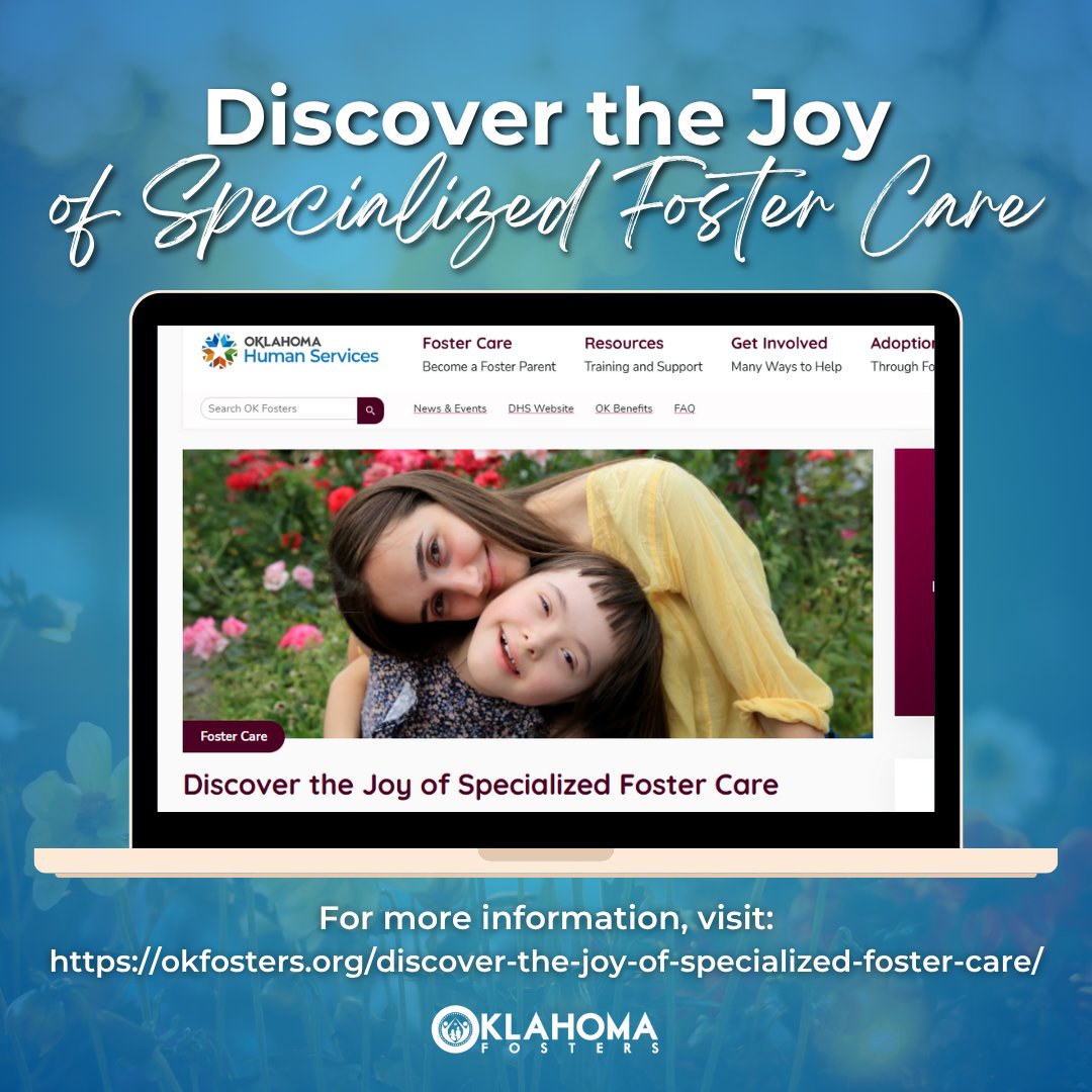 💙 If you have space in your home and in your heart, consider becoming a Specialized Foster Care (SFC) parent! 

🔗: okfosters.org/discover-the-j…

#OKFosters