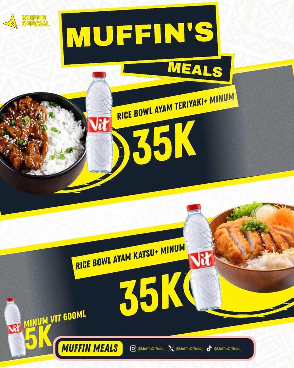 MUFFIN MEALS KEMBALI!!

Kembali menyajikan makanan enak dan terjangkau saat MnG sister reunion.

Buat temen-temen yang ingin memesan MUFFIN's Meal, langsung aja isi form di bawah ini ya ⬇️

bit.ly/MUFFINMEALMnGS…

Periode Pre-Order berlangsung mulai 01 - 15 Oktober 2025

Yuk