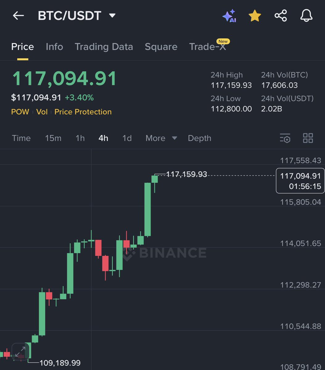 Ashcryptoreal's tweet image. BITCOIN JUST BROKE $117,000 🚀