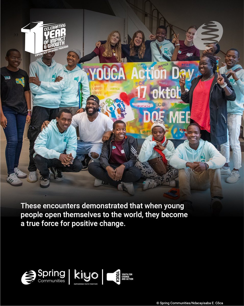 Spring_Cmties's tweet photo. From climate debates to host family moments, they learned that opening up to the world transforms lives.

📅 Join us Oct 18 at @IFBurundi to celebrate 1 year of impact!
🎪 Circus show
🎬 Documentary on our 10 Ambassadors
💬 Panel discussion

#YouthImpact #SpringCommunities https://t.co/MK2qwi6DJe
