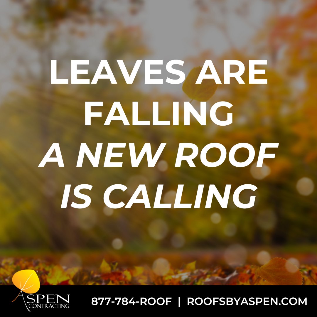 Leaves are falling... and so might your shingles. 🍁

Get ahead of seasonal damage with a FREE roof inspection from Aspen! 🏠

#AspenContracting #FreeInspection  #FallRoofCheck #RoofingSeason