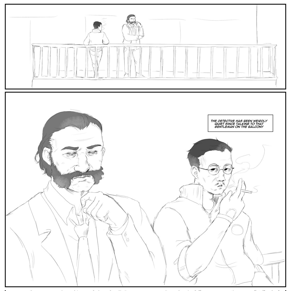 BlacksheepSaba's tweet photo. The homo sexual underground  comic Pt 1 #discoelysium #harrydubois #kimkitsuragi #webcomic #digitalart https://t.co/cDTYWdqqQh