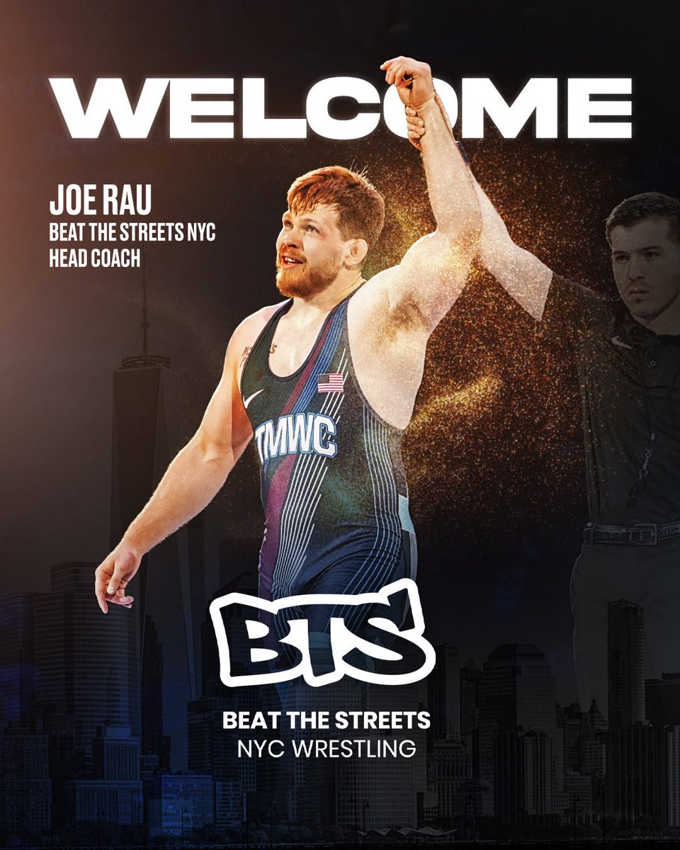 U.S. Olympian Joe Rau is the new Head Coach of #BeatTheStreets!

Rau, who represented #TeamUSA in Greco-Roman at 97kg at the 2024 Summer Olympics, brings experience as a world-class competitor and @ncaawrestling coach at @nuwrestle.

🎨 <a href="/geoffriccio/">Geoffrey Riccio</a> 

#NYC #NYCWrestling