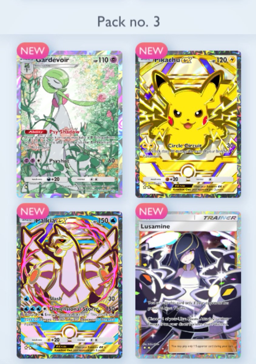 hono_ap_1024's tweet image. ゴッドパック
ピカチュウイマーシブ×2
ルザミーネ
博士の研究
ダークライ色違い

今日の引きエグすぎる