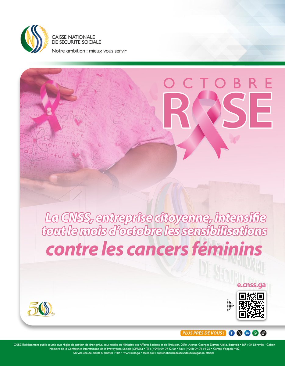 CnssGeneral's tweet image. 🎀Octobre Rose est un mois de mobilisation et de sensibilisation à la lutte contre les Cancers Féminins dont le thème retenu cette année est: &quot;Unis par l&apos;unique&quot;. 

La CNSS confirme son engagement et soutient activement cette cause essentielle.

#octobrerose2025 #sensibilisation