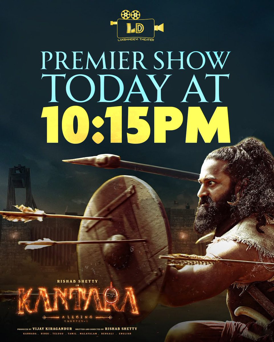 lakshmi_devi_'s tweet image. Premiere Show Today at 10.15PM
Book your tickets now at the Box office and District app.
#Rishabshetty #premiereshow #LakshmiDevi #Hosur