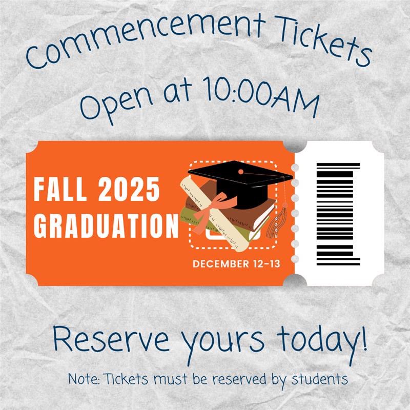 SHSU_REG's tweet image. Students —get ready to secure your seats and to celebrate this incredible milestone!
📧 Check your email for important ticketing tips to make sure you're ready.
📅 Don’t wait — reserve your tickets for fall 2025 commencement today!
#Commencement2025  #TicketTime #CelebrateSuccess