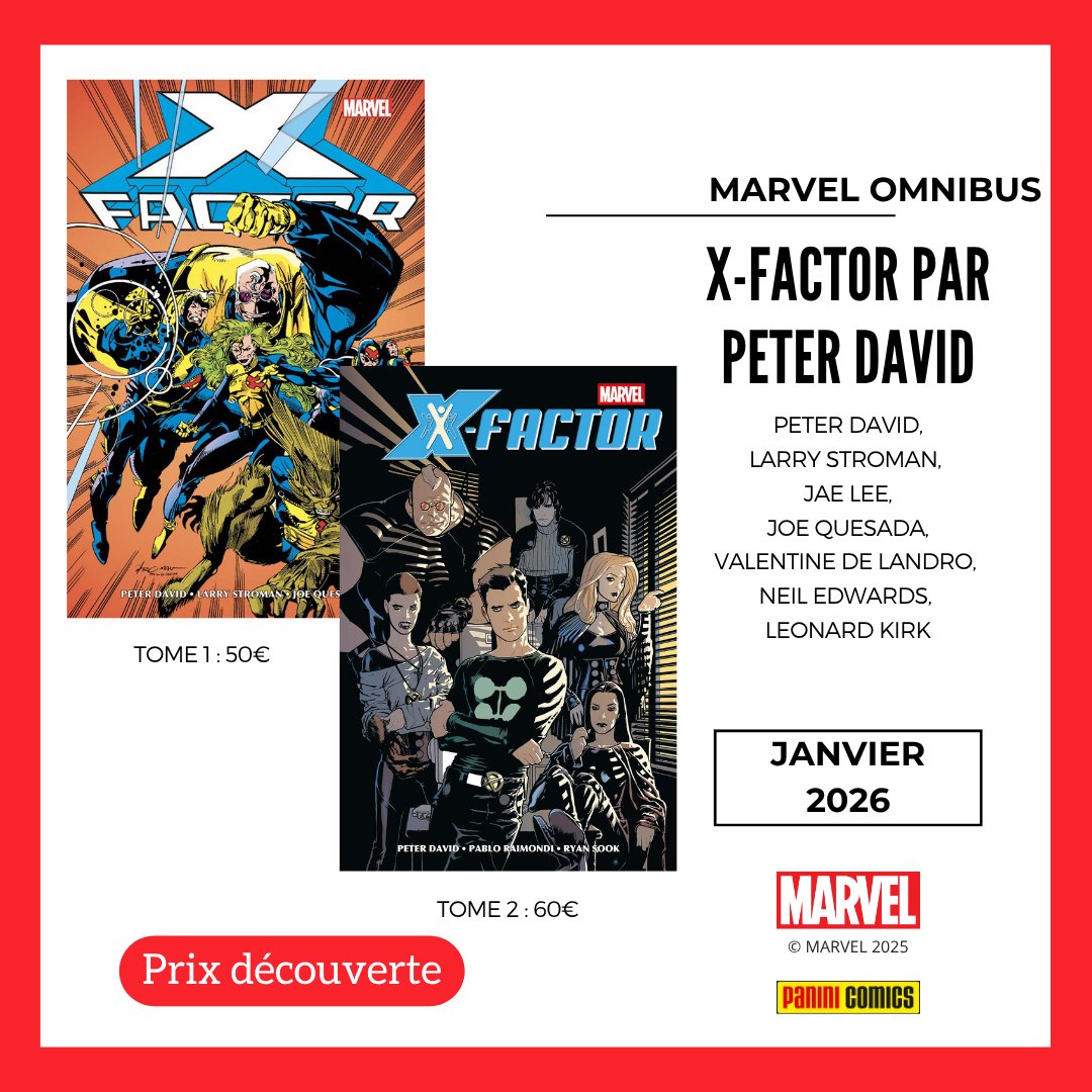paninicomicsfra's tweet image. * Enfin, 3e tome (sur 4) pour le X-FACTOR de Peter David ! Et ce n'est pas tout : on profite de l'occasion pour recruter de nouveaux lecteurs avec une offre Prix Découverte pour les tomes 1 &amp;amp; 2 ! 

En effet, on le sait depuis le début : reproposer la série X-Factor en 4 Omnibus…