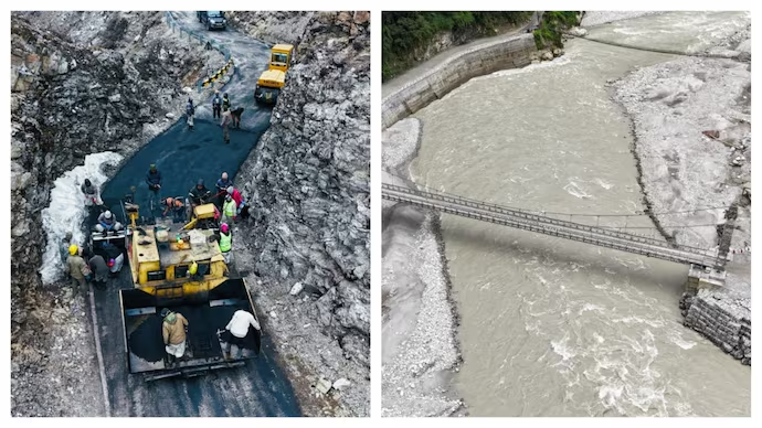 IndiaToday's tweet photo. 𝐏𝐫𝐨𝐣𝐞𝐜𝐭𝐬 𝐰𝐨𝐫𝐭𝐡 𝐑𝐬 𝟏,𝟏𝟎𝟎 𝐜𝐫𝐨𝐫𝐞 𝐚𝐧𝐧𝐨𝐮𝐧𝐜𝐞𝐝 𝐭𝐨 𝐛𝐨𝐨𝐬𝐭 𝐫𝐨𝐚𝐝 𝐜𝐨𝐧𝐧𝐞𝐜𝐭𝐢𝐯𝐢𝐭𝐲 𝐢𝐧 #𝐒𝐢𝐤𝐤𝐢𝐦
The announcement came as the Border Roads Organisation (#BRO) marked the 65th Raising Day of its #ProjectSwastik on Wednesday (October 1, 2025).
Read more: https://t.co/mwWU9a8N28 | @shivanipost ✍️