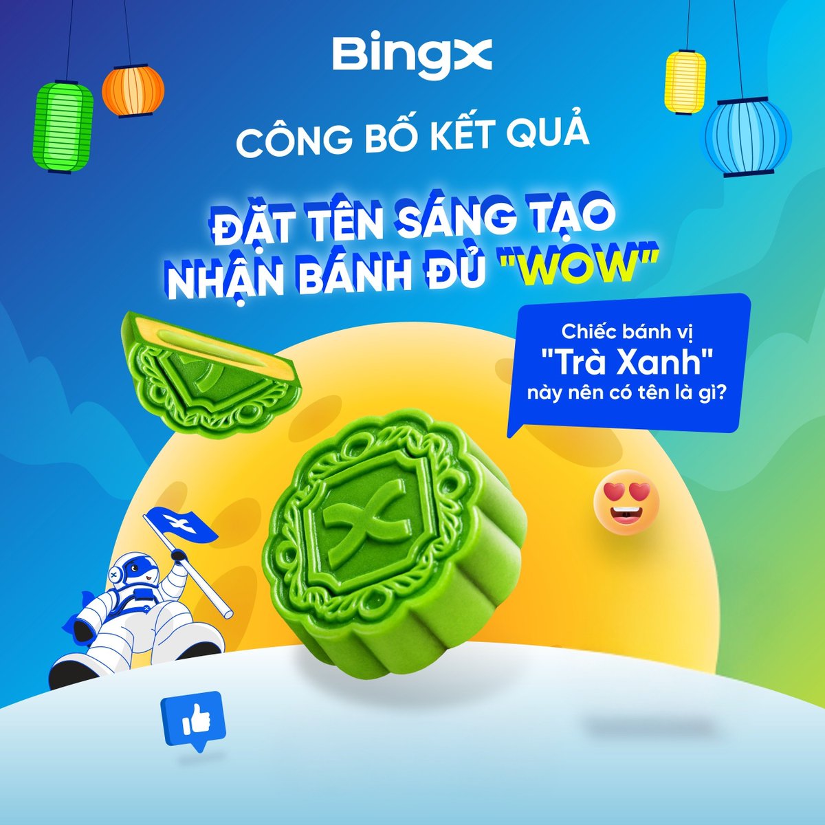 BingXVietnam's tweet image. [KẾT QUẢ] ĐẶT TÊN SÁNG TẠO, NHẬN BÁNH ĐỦ &quot;WOW&quot;
Xin chúc mừng các bạn có username (X) trong danh sách sau đã may mắn nhận quà Trung Thu từ #minigame của BingX.

01 GIẢI &quot;RƯỚC ĐÈN&quot; - 01 Set Bánh trung thu BingX
➤ @tolamanh1995
01 GIẢI &quot;PHÁ CỔ&quot; - 01 Set Bánh trung…