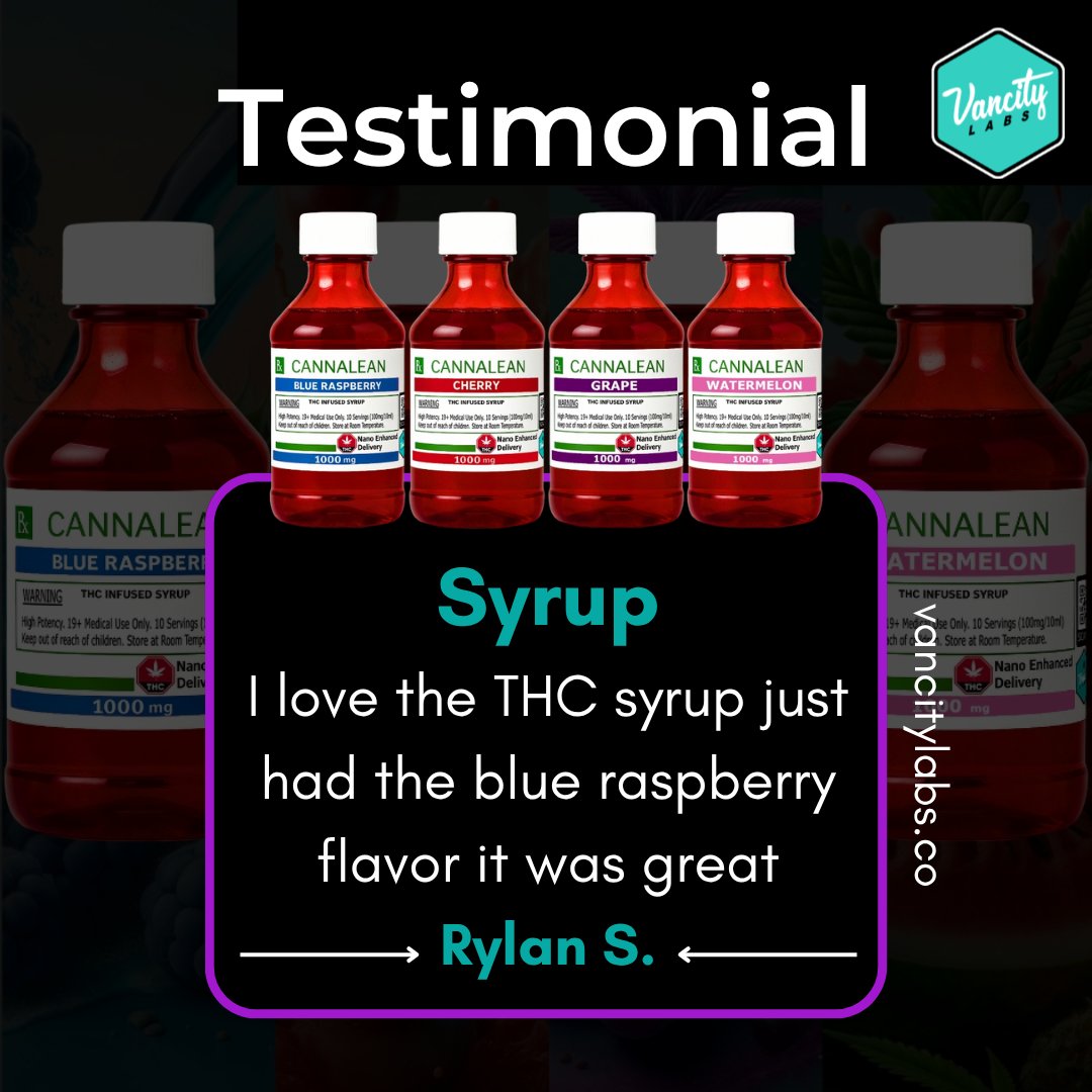 vancitylabsco's tweet image. 🚀 Customer Love Alert!
“I love the THC syrup – just had the Blue Raspberry flavor and it was GREAT!” – Rylan S. 💙✨

🌐 vancitylabs.co/product/cannal…

#THCSyrup #CustomerReview #BlueRaspberry #CannabisCommunity #StayLifted