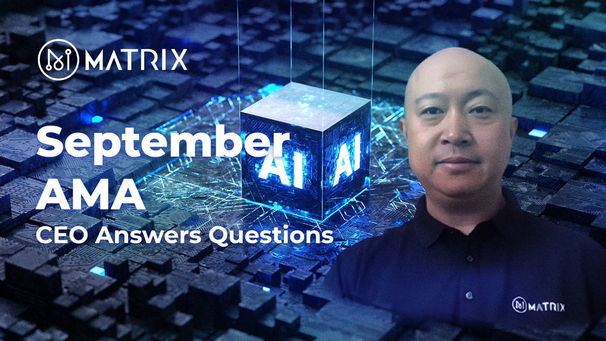 🔥 First AMA of the autumn!  

🔥 Our CEO dives deep into your top questions! 

MetaTron, AI Agents, Intelligent Contract, LLM, DID, BCI, Avatar Intelligence and much more! ✅ 

docs.matrix.io/ama/september-… 🎯 

Don’t miss the SEPTEMBER AMA!