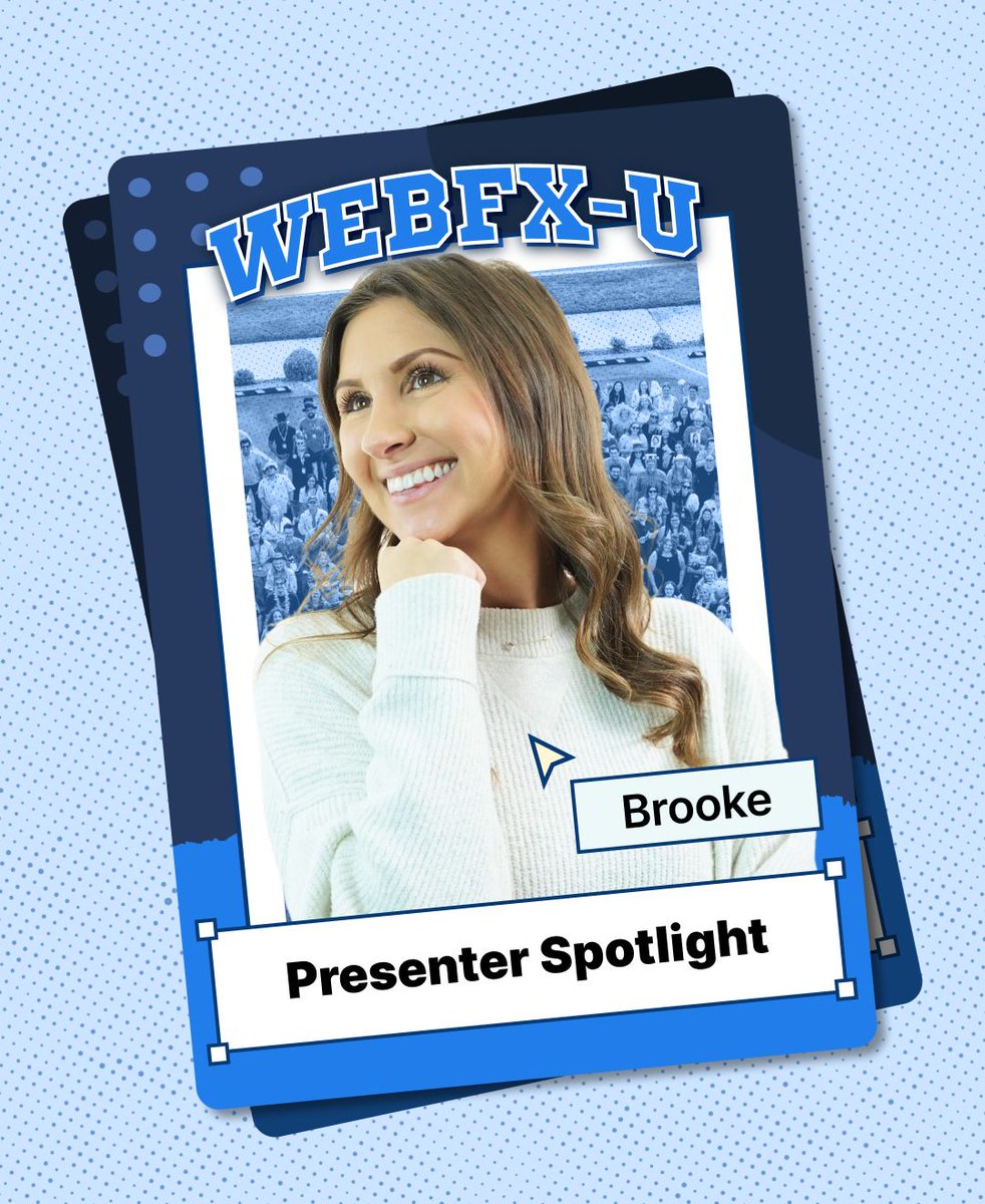 webfx's tweet image. Calling aspiring social media professionals! If you&apos;re a college student who wants to learn what a social media marketer does every day, consider registering for WebFX-U!

Brooke, our social media presenter, is ready to answer your questions! For now, though, get to know a little…