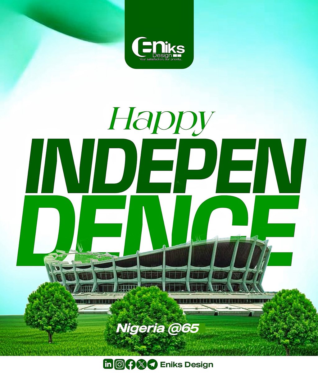Eniksdesign's tweet photo. Happy New Month and Happy Independence day. As we celebrate the freedom and resilience of our nation, may this October usher in a season of personal independence and unlimited progress for you. We pray for peace, and breakthoughs in your business.
#HappyIndependenceDaynigeria https://t.co/iD48x4Zop7