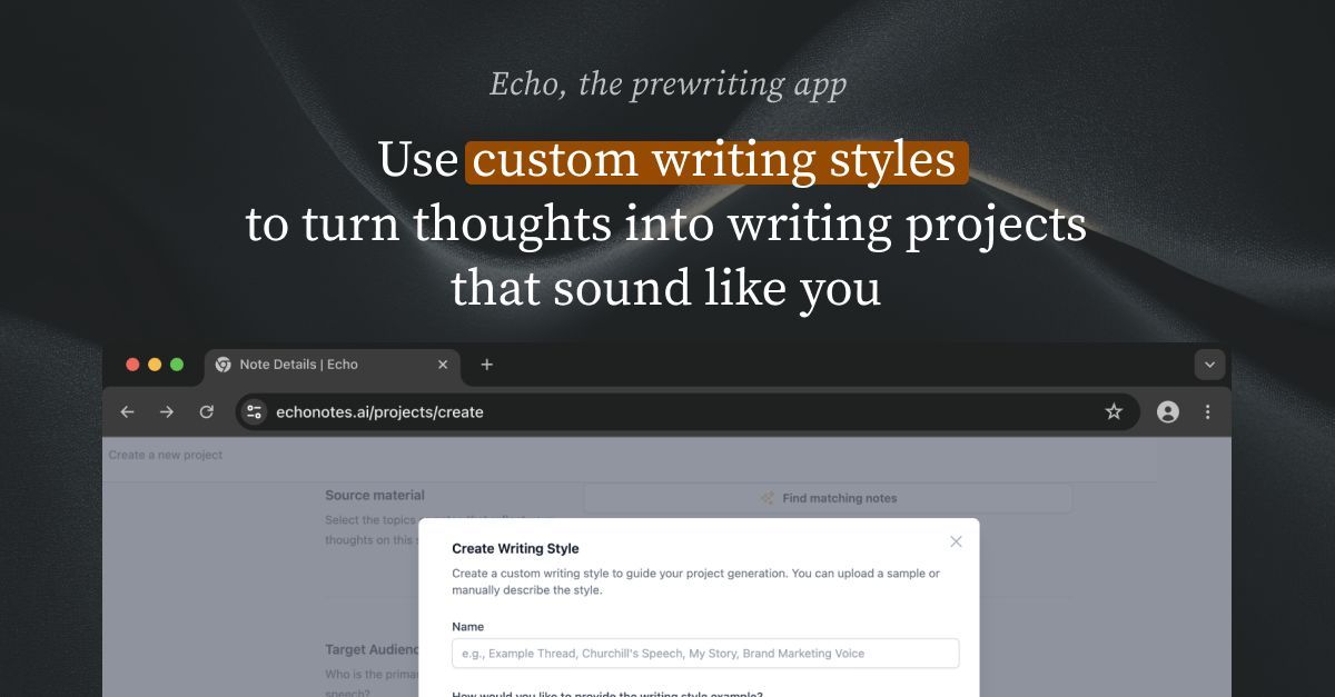 Echo | Notes for Writers tweet media