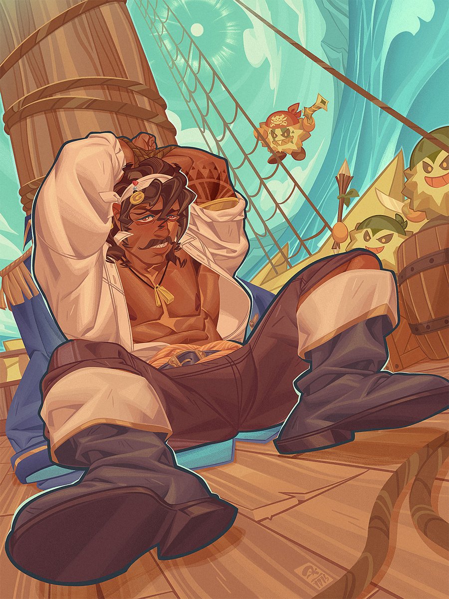 Den_Aye_D's tweet photo. Captain Caviar certainly didn't expect the Durianeers to be able to capture him! This sortie to the Tropical Soda Islands is definitely not going as planned 🏝⛱🏴‍☠️

Alts available on the p-sire! Preview on the thread. https://t.co/C3VO9vu5Sp