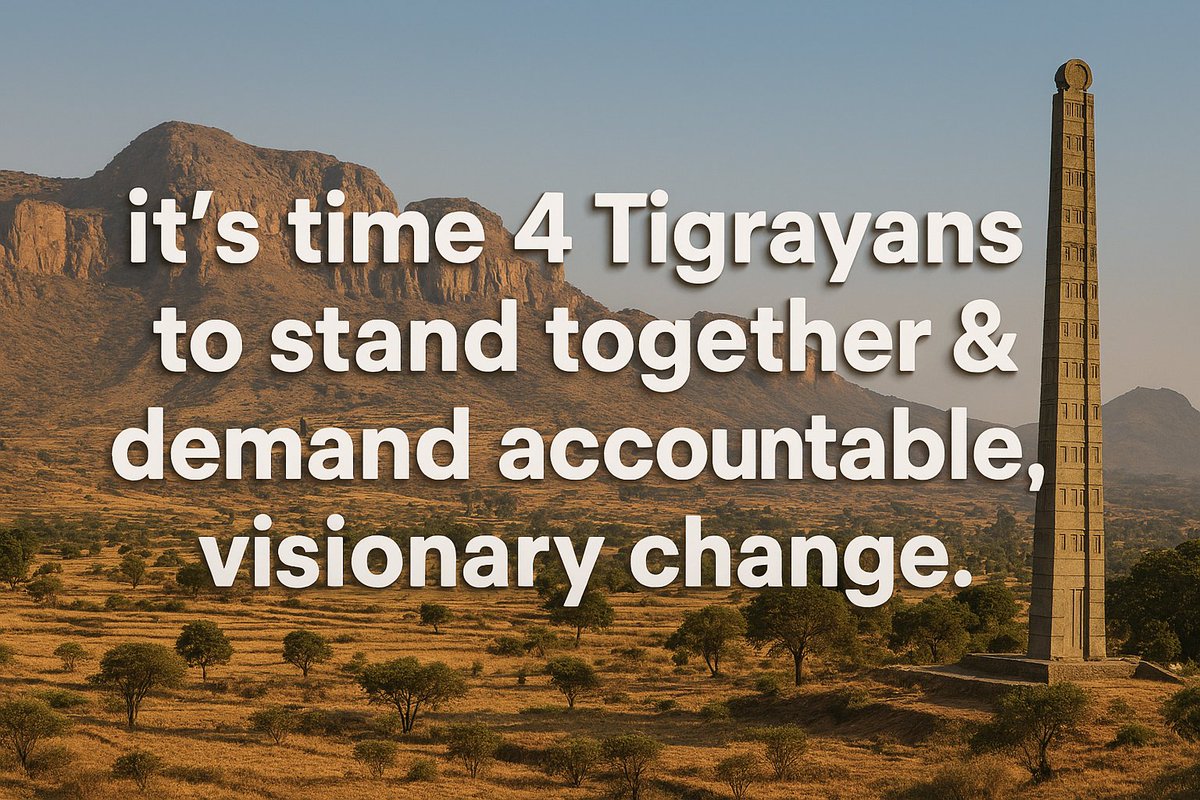 Hello, Deki Tigray Luhlo,  
As Tegaru, we have all failed to serve Tigray. However, I believe we must reconcile with ourselves and let go of the chaos we carry if we truly want to uplift Tigray once again. #Tigray deserves our #Unity and respect for our different views‼️🙏🙏
