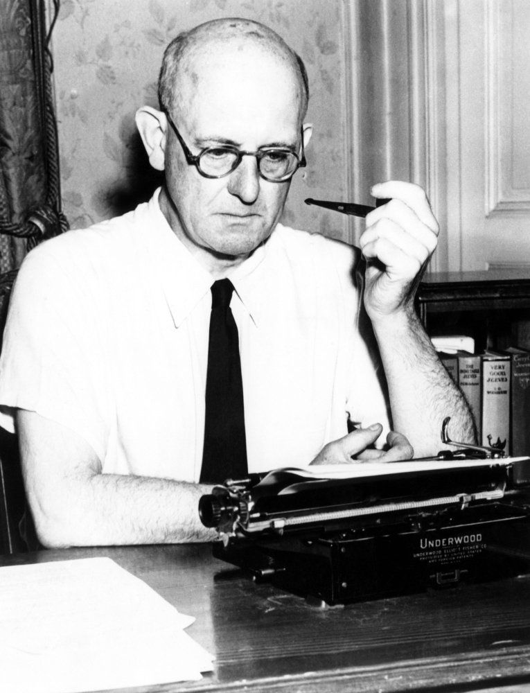 P. G. Wodehouse wrestling with Bertie, Jeeves and/or Blandings.