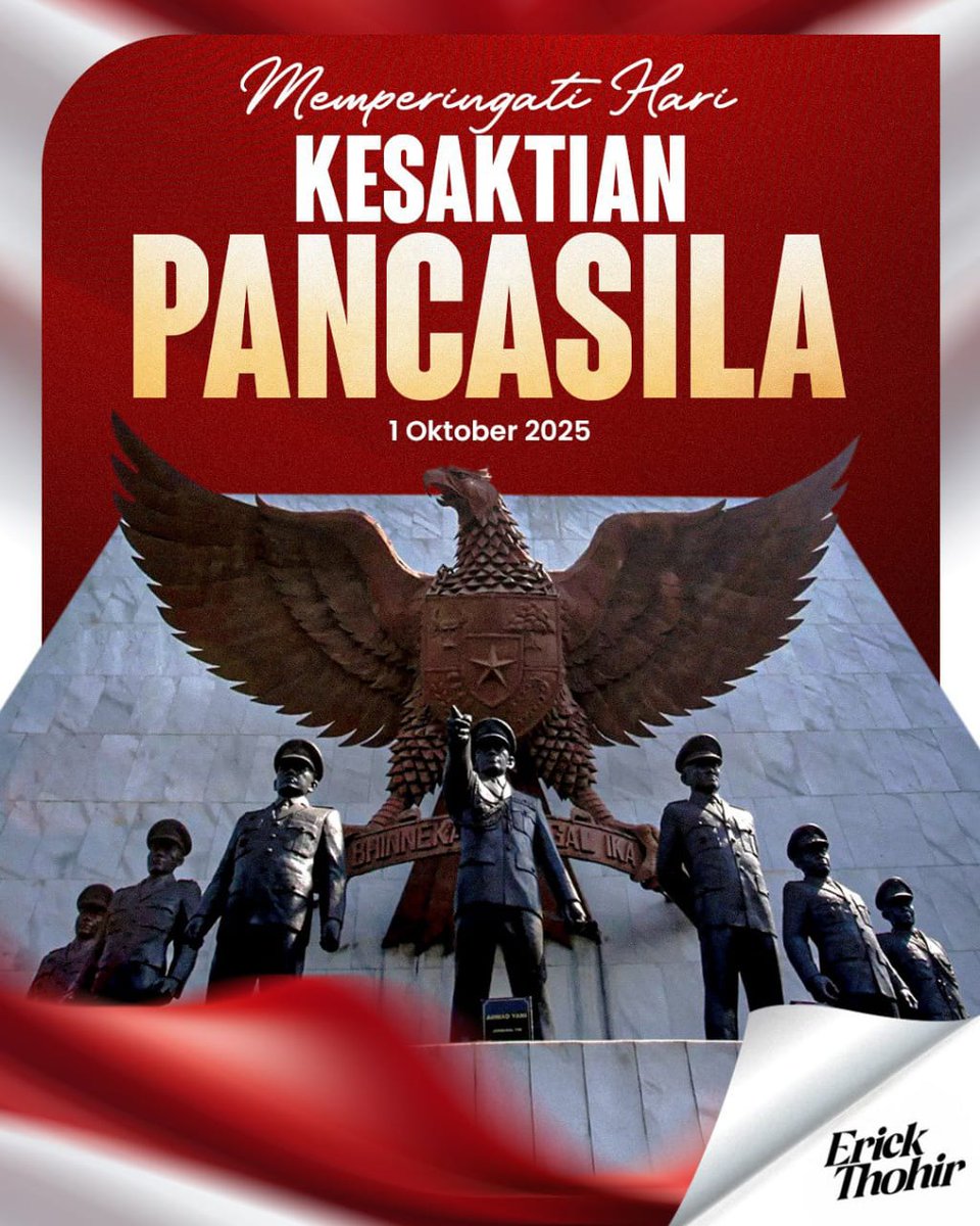PANCASILA adalah ideologi negara, kita pahami dan aplikasikan dalam kehidupan bermasyarakat berbangsa dan pengabdian pada negara melalui pendampungan desa..
Posting via X Tewetter, FB dan IG hari ini 
Jam 14.00 sd 16.30 WIB
#TPPKesaktianPancasila2025
#TPPProvAceh
#TPPKabBireuen