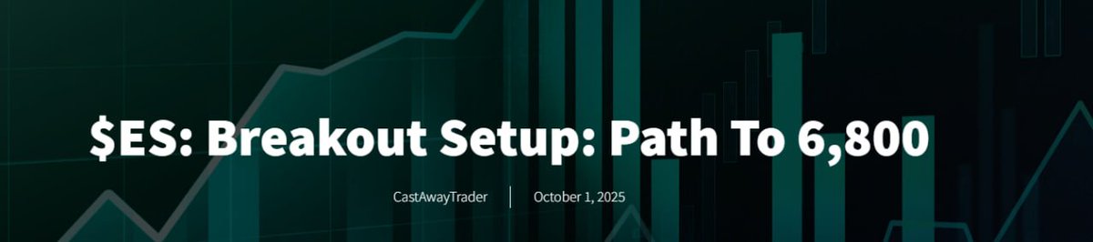 CastAwayTrader's tweet image. $ES Break over the Daily Resistance 6,731.25 would trigger a shot covering rally targeting 6,807.
Morning update: castawaytrader.com/2025/10/01/es-…
.
#BetterElliottWave #ElliottWavetrader
