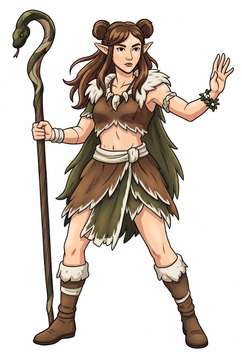 DesignerzWorld_'s tweet photo. Brought this fierce elven druid to life 🌿🐍
Mystical vibes, wild energy  she’s ready to command nature itself.
Would you dare cross her path? 👀

#DnDArt #Druid #FantasyArt #CharacterDesign https://t.co/uyjceficSK