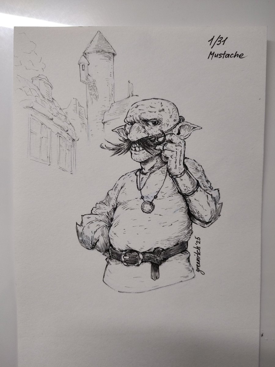 Day 1 of #goblinktober 
"Mustache"

#Inktober