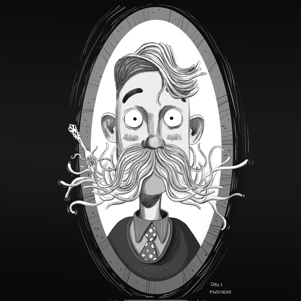 Haniyezahraee's tweet photo. Day 1 - Mustache 

#inktober
 
October has begun, and what better way to enjoy it than with the Inktober challenge? 
Let's get started!

#inktober2025 #illustrationart #inktober2025day1 #illustration 
#inking https://t.co/IqIHFRPtLK