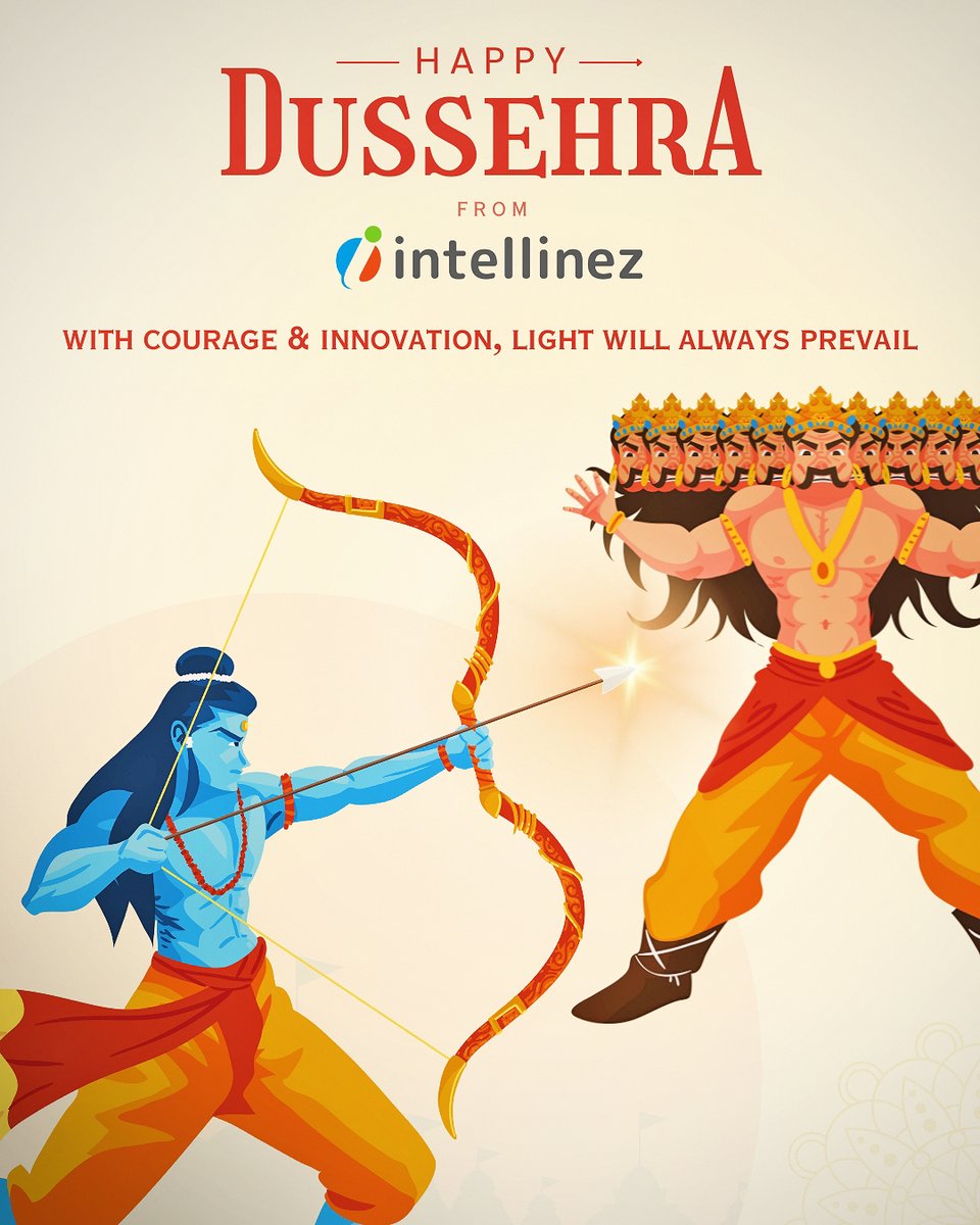 IntellinezSys's tweet image. 🔥✨ Happy Dussehra! ✨🔥

@IntellinezSys wishes you and your family a very happy Dussehra filled with victory, positivity, and new beginnings.

#HappyDussehra #GoodOverEvil #FestivalOfVictry #IntellinezSystems #TeamIntellinez