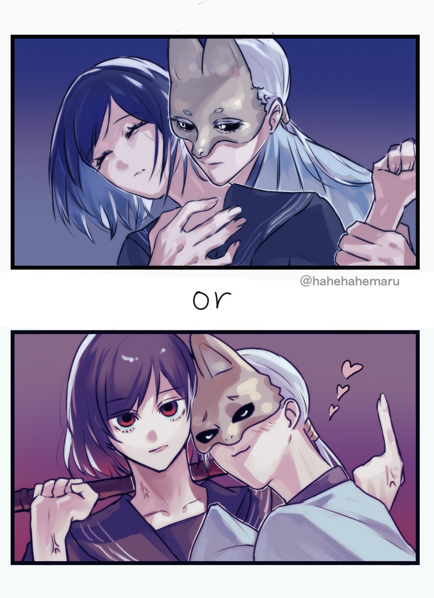 hahehahemaru's tweet image. 二人のイラストの二極化が止まらないのおもしろすぎる #サイレントヒルf #silenthillf #寂静岭f