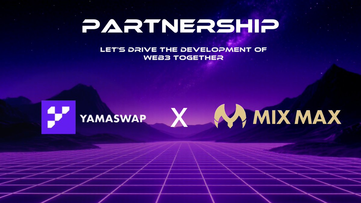 yamaswap's tweet photo. Partnership Announcement! 🤝
As an #AI-driven #DeETF protocol, @yamaswap is constantly building connections that redefine the #Web3 landscape. That’s why we’re thrilled to collaborate with @mixmax_mc , the innovative multi-layer application ecosystem!
This collaboration unites our AI-powered investment strategies with MixMaxChain's high-speed, secure, and censorship-resistant EVM blockchain. Together, we are creating an accelerator for innovation, boosting Volume (VOL) and Yield (APY) for the entire #DeFi community.
Stay tuned for joint initiatives!