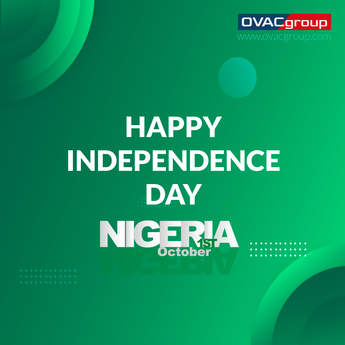 ovacgroup's tweet photo. Happy 65th Independence Day Nigeria from all of us @ OVAC Group https://t.co/GIb9UEDfw1