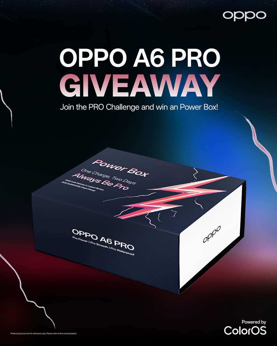 OPPOPakistan's tweet photo. Join the PRO Challenge and win an OPPO A6 Pro-Power Box! 🎁
1. Comment #AlwaysBePRO
2. Search ‘OPPO A6 Pro’ on Google and reply with a screenshot.
#OPPOA6Pro https://t.co/FC6gXBVW8T