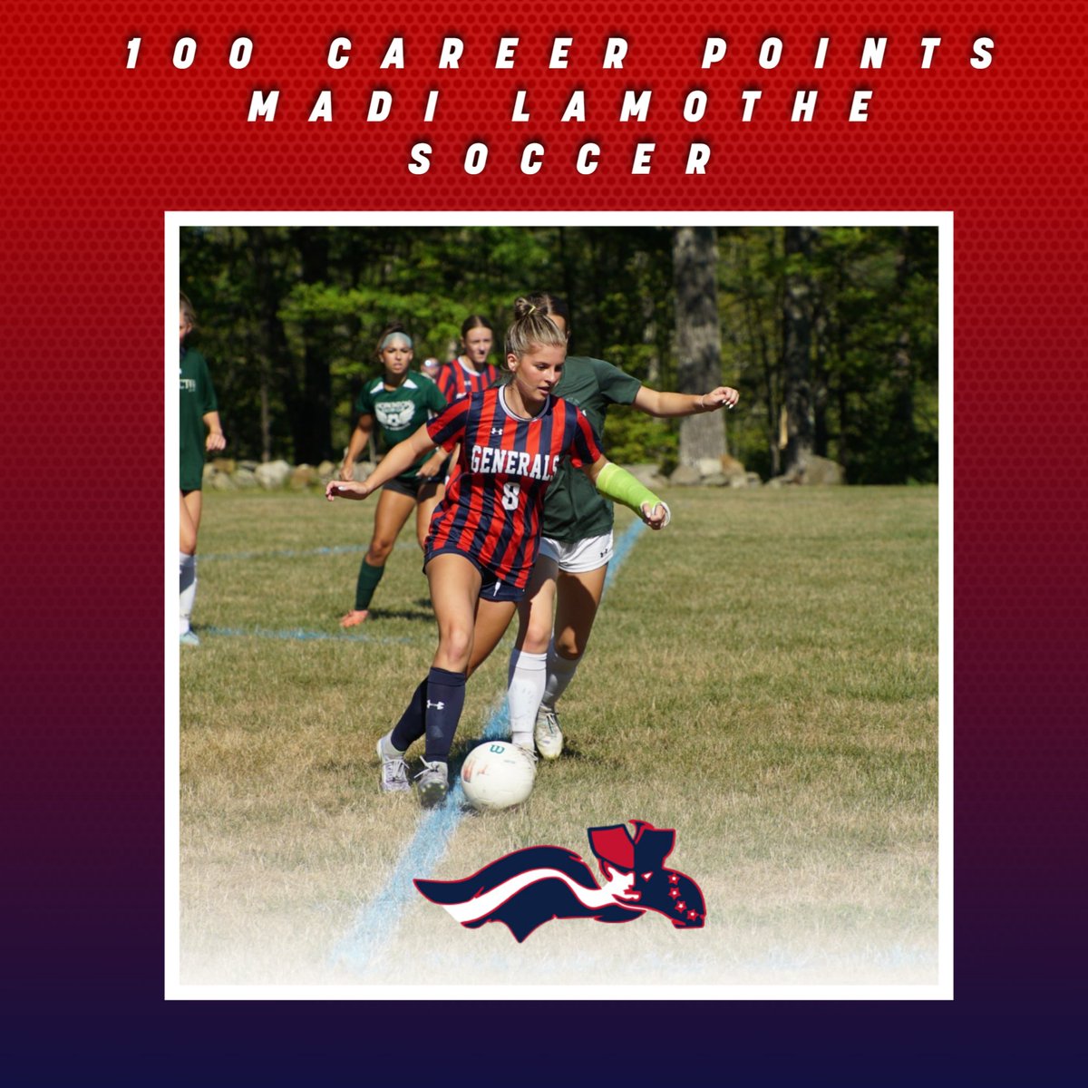 Congratulations to Madi Lamothe! 🎉

John Stark junior &amp; member of the Generals soccer program has officially reached 100 career points! 💯⚽️

We are all incredibly proud of your hard work &amp; dedication.